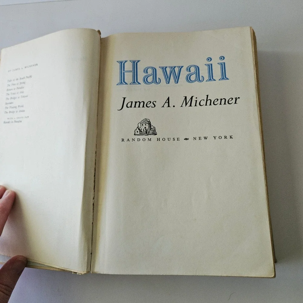 Hawaii by James Michener 1959 First Printing Random House HC Book Vintage